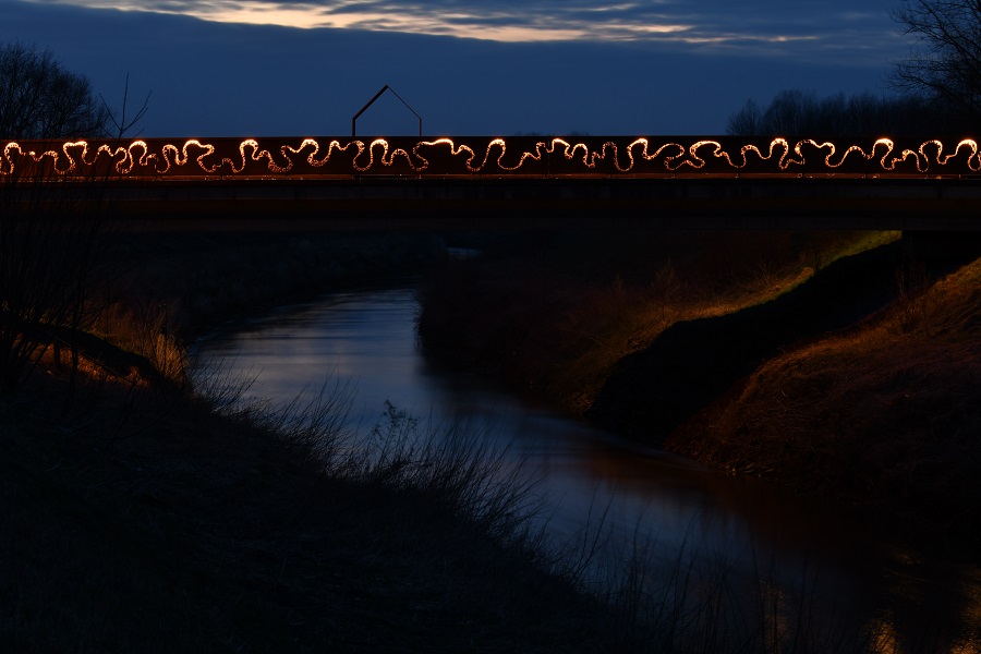 's Nachts is de brug over de Demer prachtig verlicht. © Stefan Smets